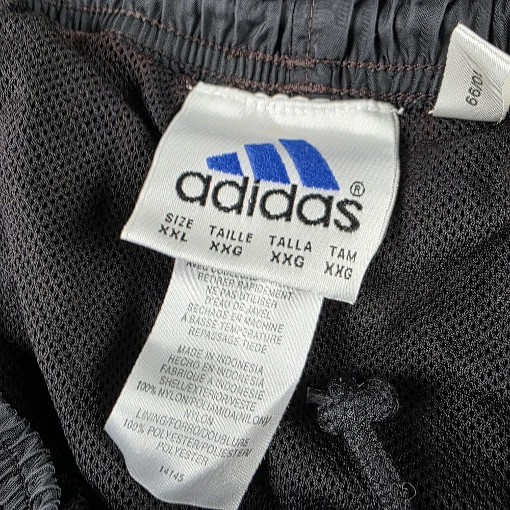 Vtg Y2K Adidas Shorts Mens XXL Black Gray Lined Drawstring Pockets 6